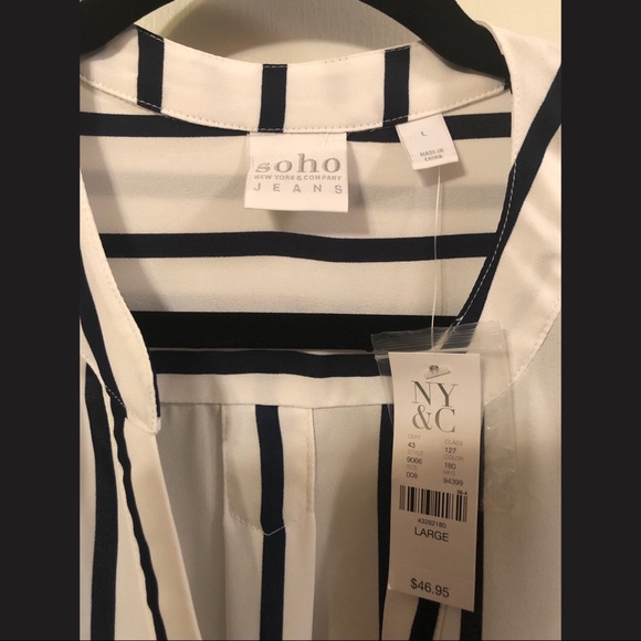 NY&C Soho Black/White Mix Blouse - Picture 2 of 2